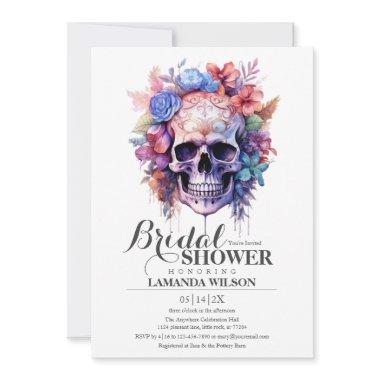 Boho Skull Gothic Watercolor Floral