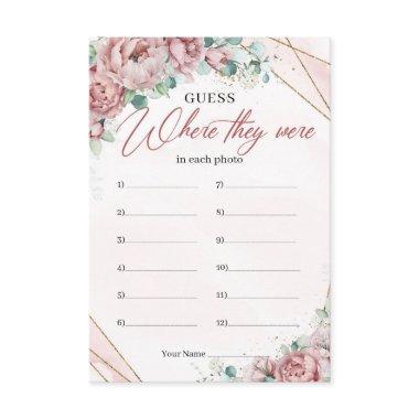 Boho Spring Blush floral gold Where they were Invitations