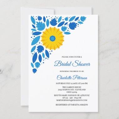 Boho Style Rustic Sunflower Bridal Shower Invitations