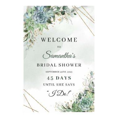 Boho succulent eucalyptus  count down Poster
