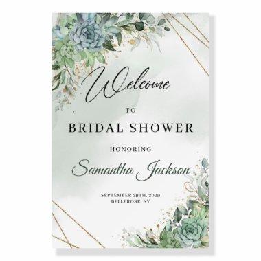 Boho succulent eucalyptus  welcome fo foam board