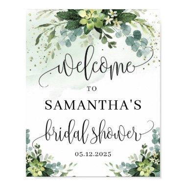 Boho succulent floral  welcome sign
