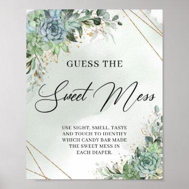 Boho succulents eucalyptus Guess The Sweet Mess Poster