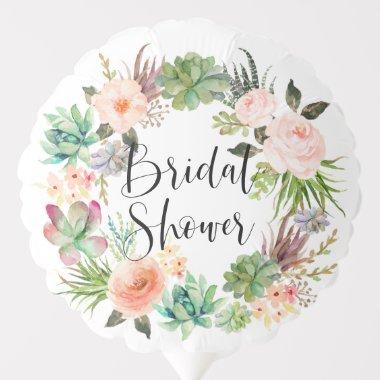 Boho Succulents Floral Wreath Summer  Balloon