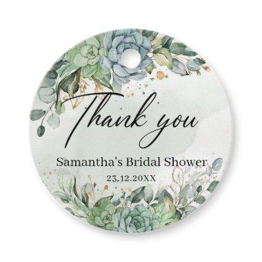 Boho succulents greenery bridal shower favor tags