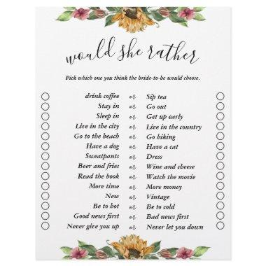 Boho Sunflower Two Sided Bingo  Games