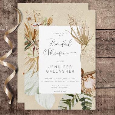 Boho Tan Floral Grass
