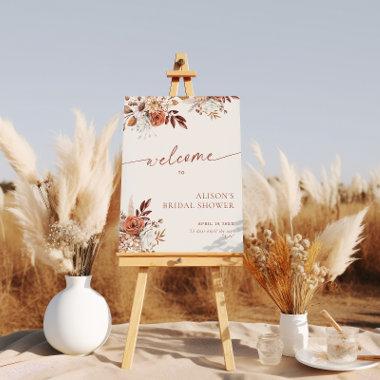 Boho Terracotta Bridal Shower Welcome Foam Board