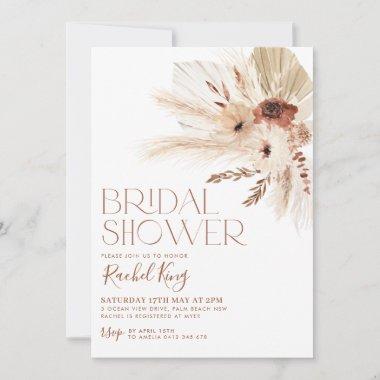 Boho Terracotta Floral Bridal Shower Invitations