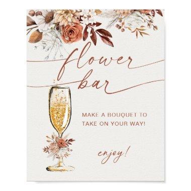 Boho Terracotta Flower Bar Floral Poster
