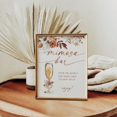 Boho Terracotta Mimosa Bar Floral Poster