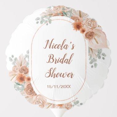 Boho Terracotta Pampas Grass  Balloon