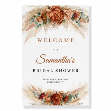 Boho terracotta pampas grass  welcome foam board