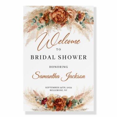 Boho terracotta pampas grass  welcome foam board
