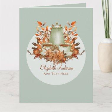 Boho Terracotta Sage Tea Party Floral ANY EVENT Invitations