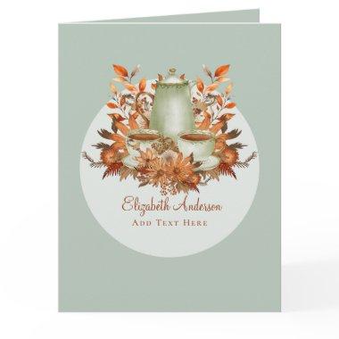 Boho Terracotta Sage Tea Party Floral ANY EVENT Invitations