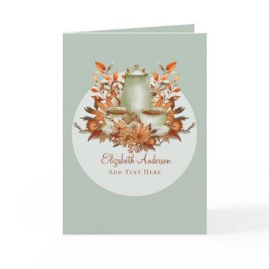 Boho Terracotta Sage Tea Party Floral ANY EVENT Invitations