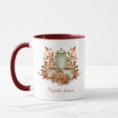 Boho Terracotta Sage Tea Party Floral ANY EVENT Mug