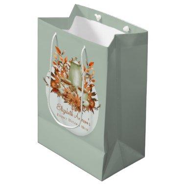 Boho Terracotta Sage Tea Party Floral Event Gifts Medium Gift Bag