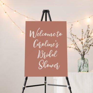 Boho Terracotta Simple Bridal Shower Welcome Sign
