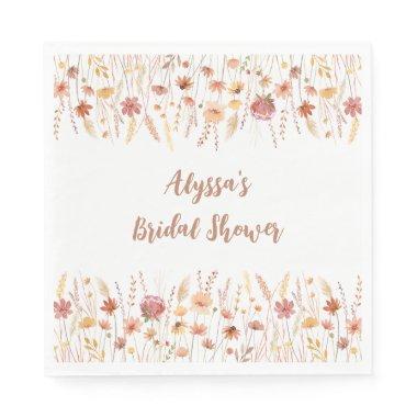 Boho Terracotta Wildflower  Napkins