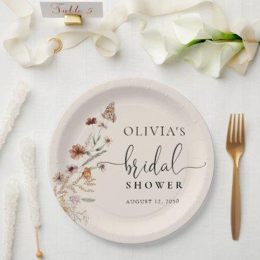 Boho Tiny Wildflower  Paper Plate