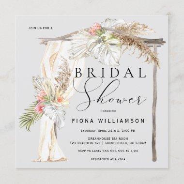 Boho Tropical Arch Bridal Shower Invitations