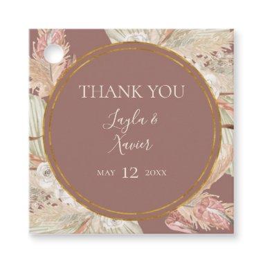 Boho Tropical Botanical | Dusty Rose Thank You Favor Tags