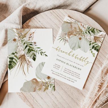 Boho Tropical Botanical Floral | Brunch and Bubbly Invitations