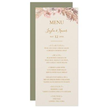 Boho Tropical Botanical | Green Wedding Dinner Menu