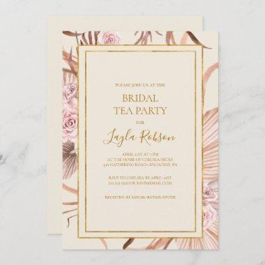 Boho Tropical Botanical | Ivory Bridal Tea Party Invitations