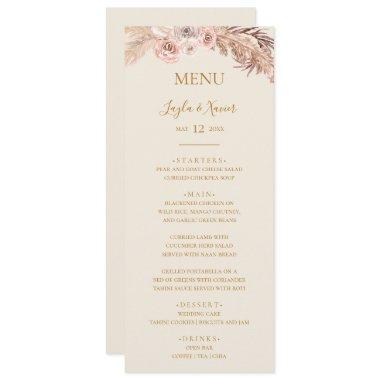 Boho Tropical Botanical | Ivory Wedding Dinner Menu