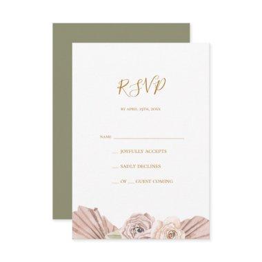 Boho Tropical Botanical | Olive Green RSVP Card