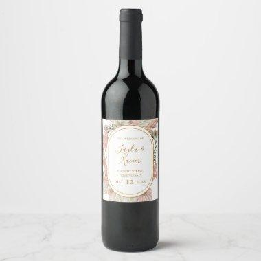 Boho Tropical Botanical | Wedding Wine Label