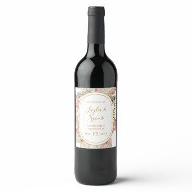Boho Tropical Botanical | Wedding Wine Label