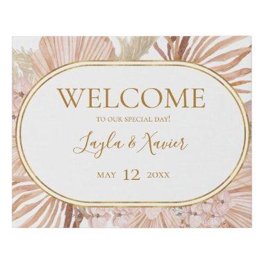 Boho Tropical Botanical | Welcome Faux Canvas Print