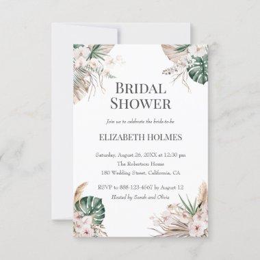 Boho Tropical Garden Bridal Shower Invitations