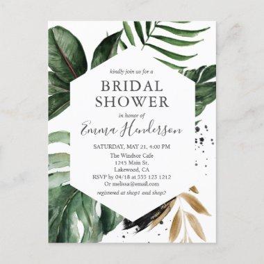 Boho Tropical Greenery Bridal Shower Invitation PostInvitations