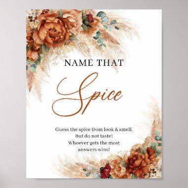 Boho tropical terracotta pampas Name that Spice Poster