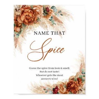 Boho tropical terracotta pampas Name that Spice Poster