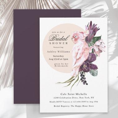 Boho Tropical Watercolor Botanical Bridal Shower Invitations