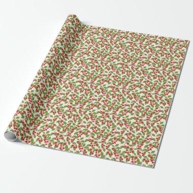 Boho Vintage Red Cherries Summer Bridal Shower Wrapping Paper