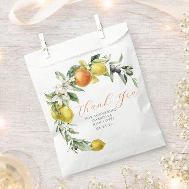 Boho Watercolor Citrus Orange Lemon  Favor Bag