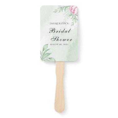 Boho Watercolor Eucalyptus Greenery  Hand Fan