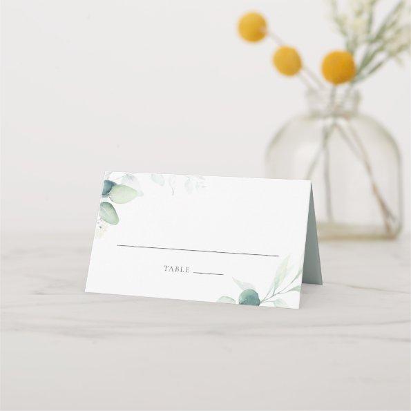 Boho Watercolor Eucalyptus Leaves Greenery Wedding Place