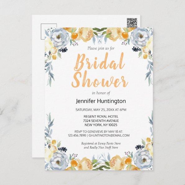 Boho Watercolor Floral Bridal Shower PostInvitations