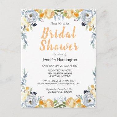 Boho Watercolor Floral Bridal Shower PostInvitations