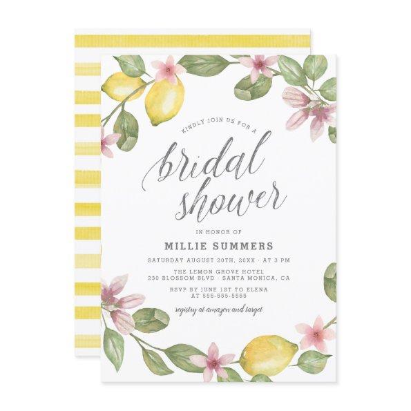 Boho Watercolor Lemon Blossom Wreath