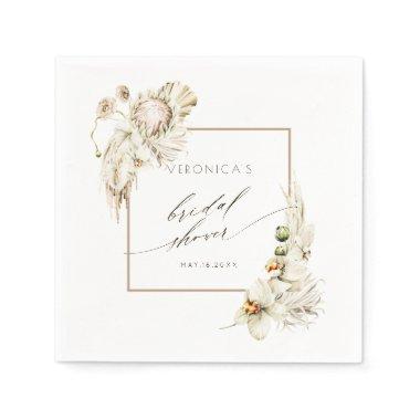 Boho Watercolor Protea Orchid  Napkins