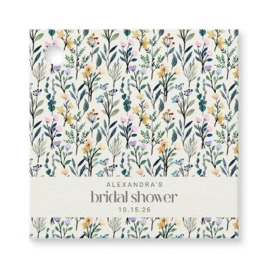 Boho Watercolor Wildflower Custom  Favor Tags